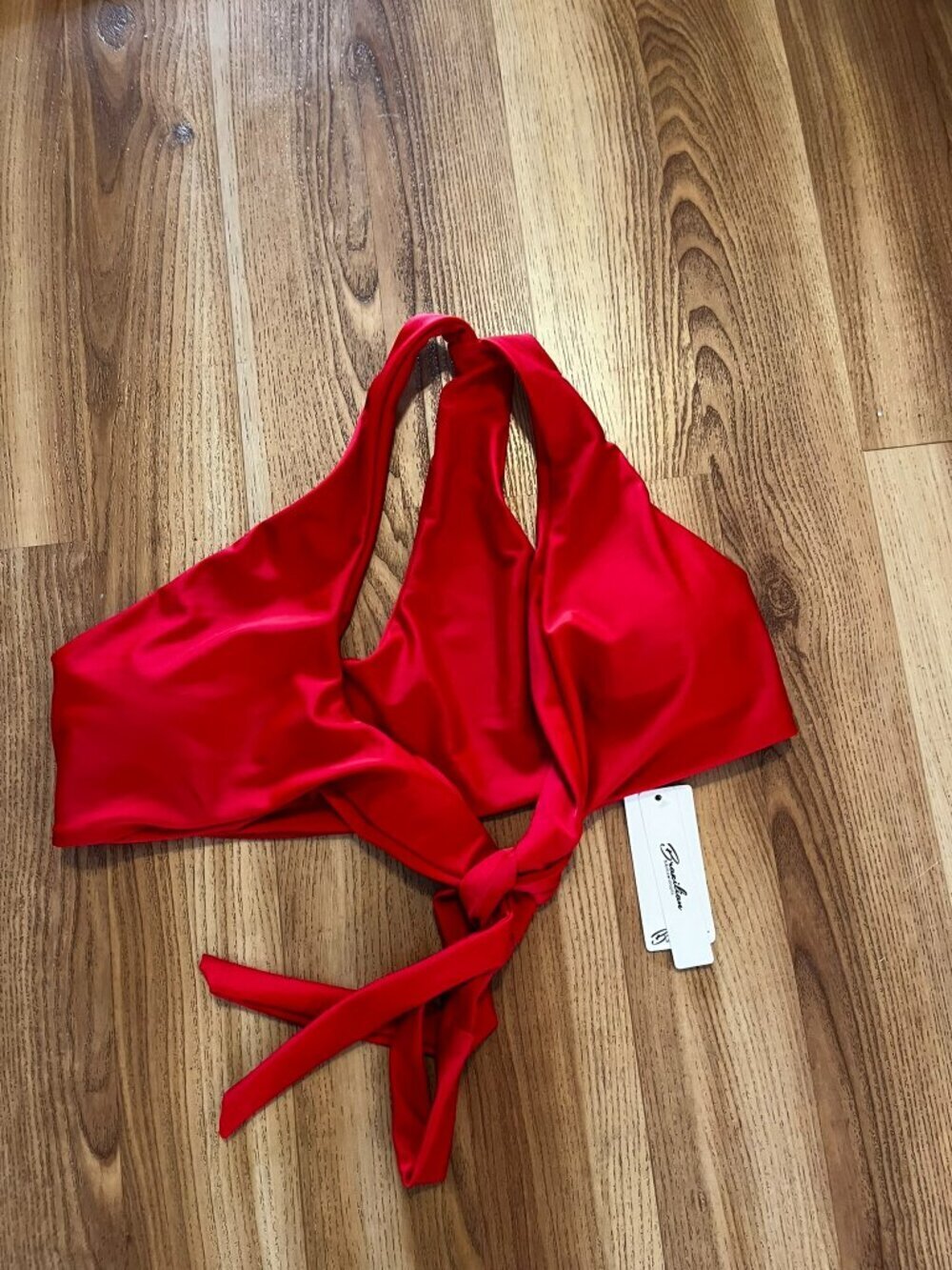 Brazilian Red Padded Bra Summer Beach Bikini Top Sz Lr